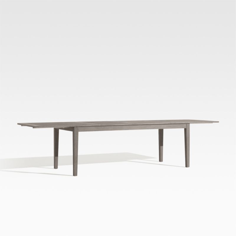 Regatta 84"-108" Weathered Grey Solid Teak Wood Extension Outdoor Dining Table