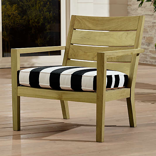 Regatta Natural Lounge Chair with Black Cabana Stripe Sunbrella ® Cushion