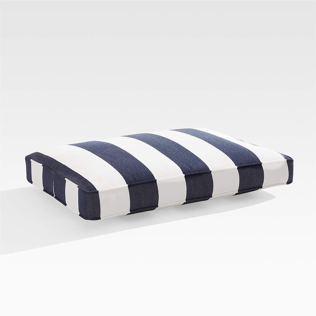 Regatta Navy Cabana Stripe Sunbrella Outdoor Patio Ottoman Cushion