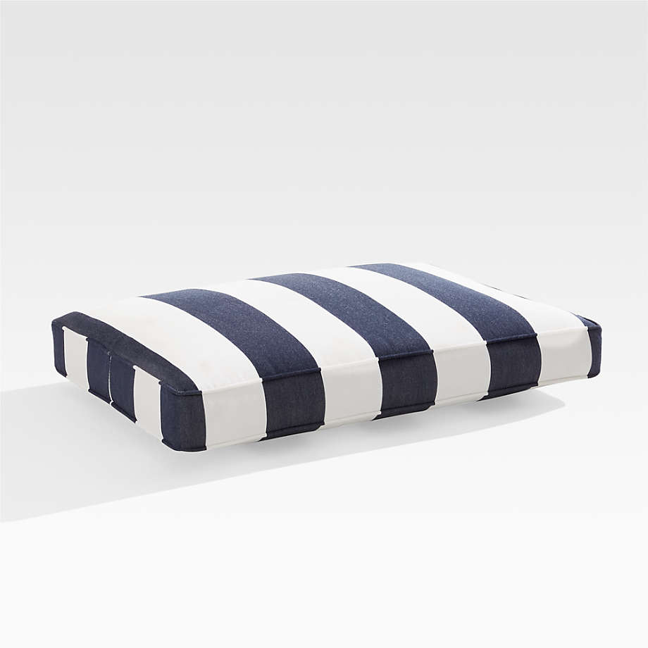 Regatta Navy Cabana Stripe Sunbrella Outdoor Patio Ottoman Cushion