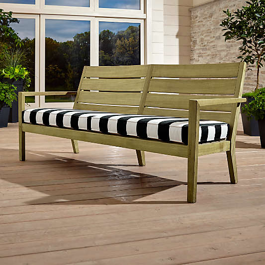 Regatta Natural Sofa with Black Cabana Stripe Sunbrella ® Cushion