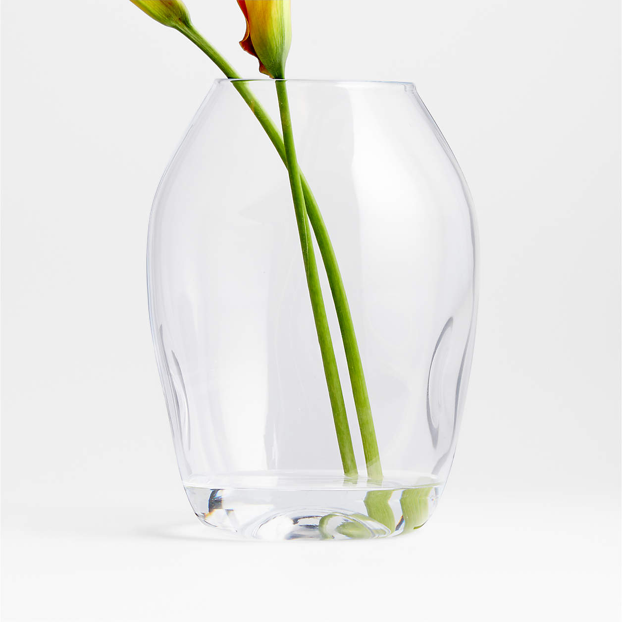 Crate & Barrel Regen Clear Blown Glass Vase 11"