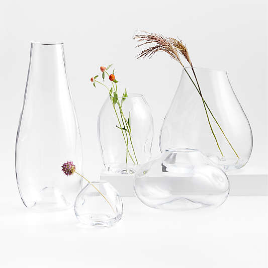 Regen Clear Blown Glass Vases
