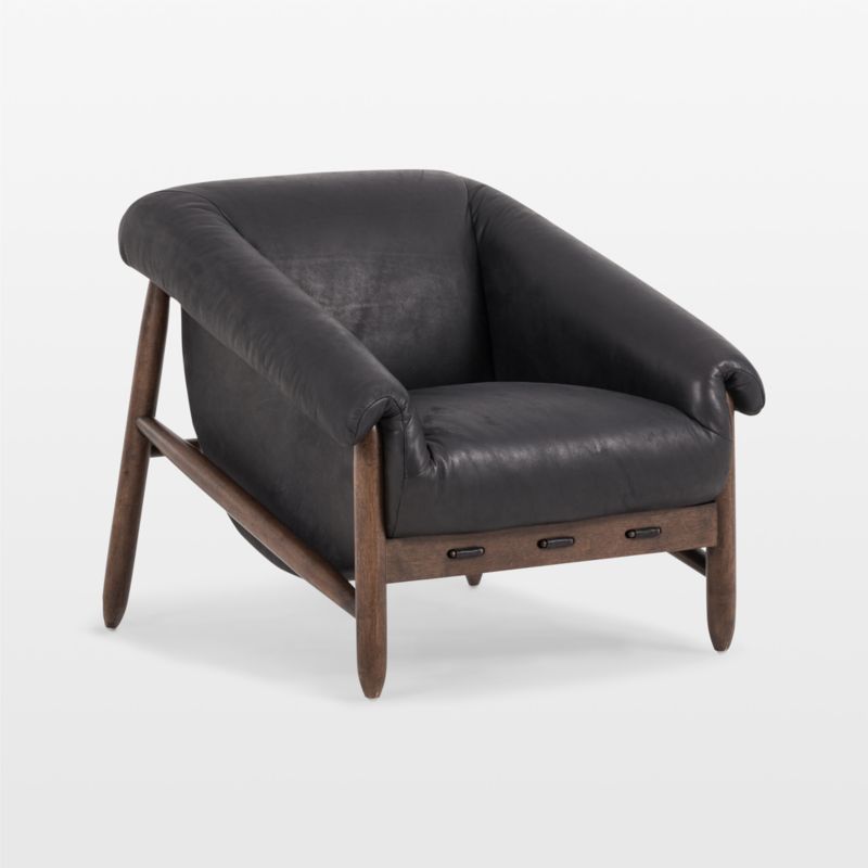 Reggie Black Leather Accent Chair