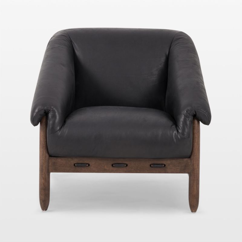 Reggie Black Leather Accent Chair Crate & Barrel