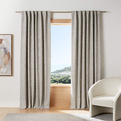 Reid Pebble Grey Recycled Fiber Blackout Window Curtain Panel 52"x84"