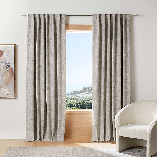 Reid Pebble Grey Recycled Fiber Blackout Window Curtain Panel 52"x84"