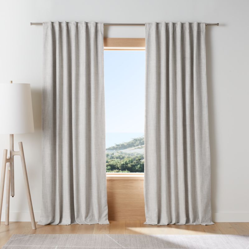 Reid Warm Beige Recycled Fiber Blackout Window Curtain Panel 52"x120" - image 0 of 7