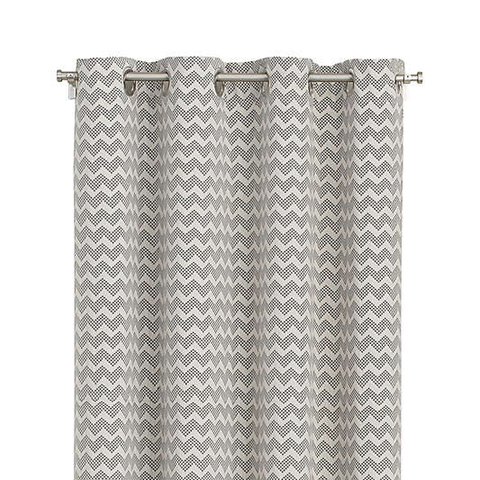 Reilly 50"x84" Grey Chevron Curtain Panel