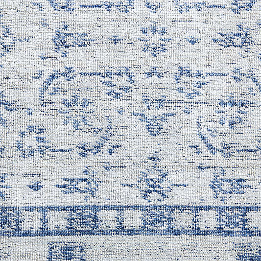 Reims Wool Blend Traditional Handwoven Blue Area Rug 8'x10'