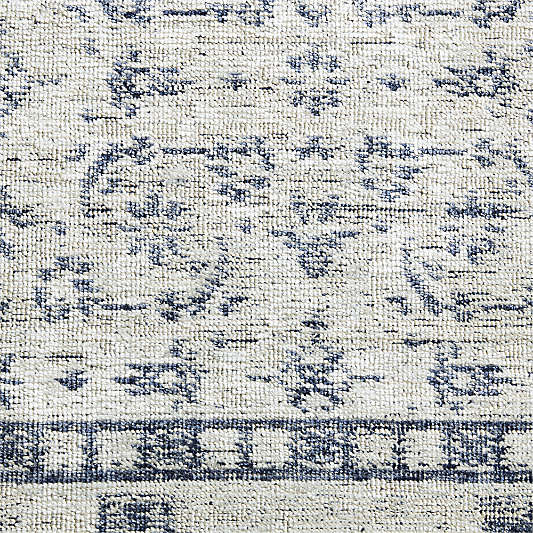 Reims Wool Blend Traditional Handwoven Blue Area Rug 9'x12'