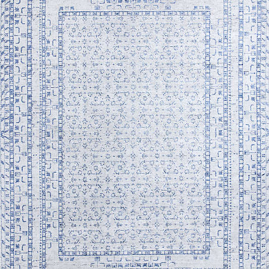 Reims Wool Blend Traditional Handwoven Blue Area Rug