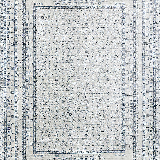 Reims Wool Blend Traditional Handwoven Blue Area Rug 9'x12'
