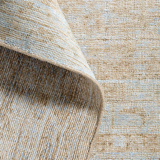 Reims Wool Blend Traditional Hand-Knotted Light Blue Area Rug