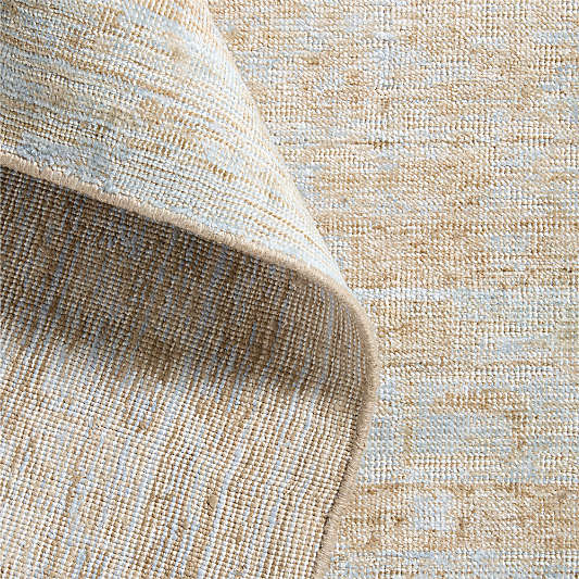 Reims Wool Blend Traditional Hand-Knotted Light Blue Area Rug