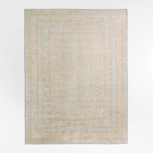 Reims Wool Blend Traditional Handwoven Light Blue Area Rug