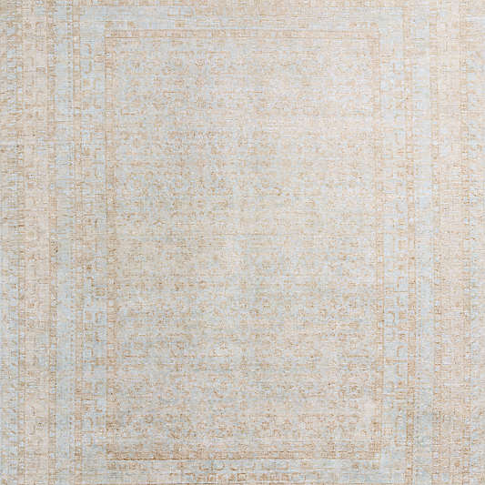 Reims Wool Blend Traditional Hand-Knotted Light Blue Area Rug