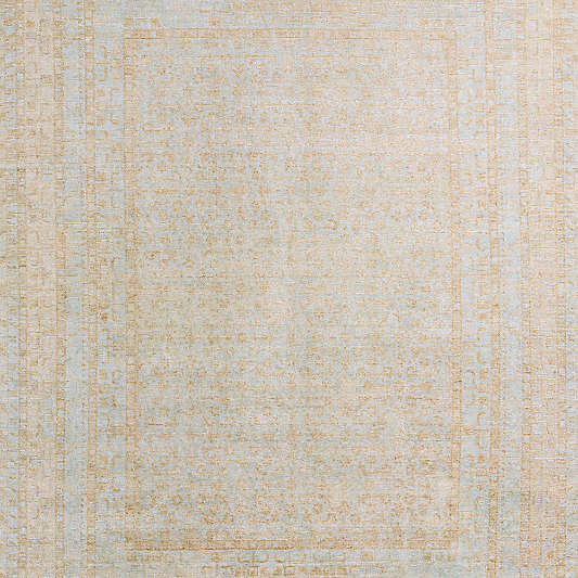 Reims Wool Blend Traditional Hand-Knotted Light Blue Area Rug