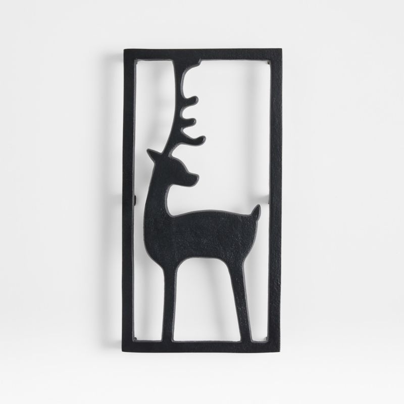 Reindeer Black Metal Trivet - image 0 of 2