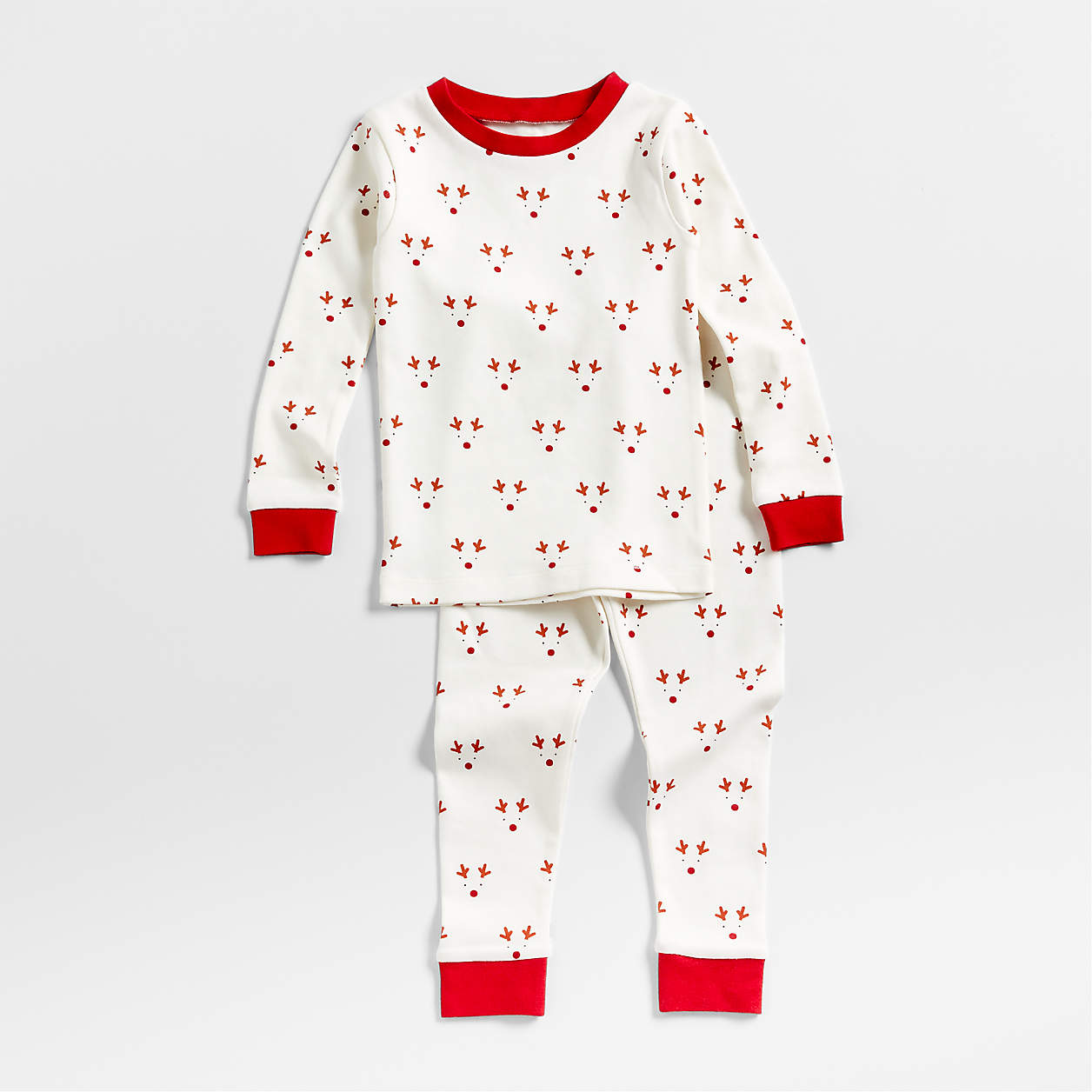 Reindeer Organic Toddler Pajama Set 3T | Crate & Kids