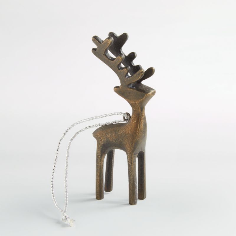 Viewing product image Antique Brass Reindeer Christmas Tree Ornament - image 1 of 5