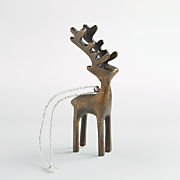 Antique Brass Reindeer Christmas Tree Ornament