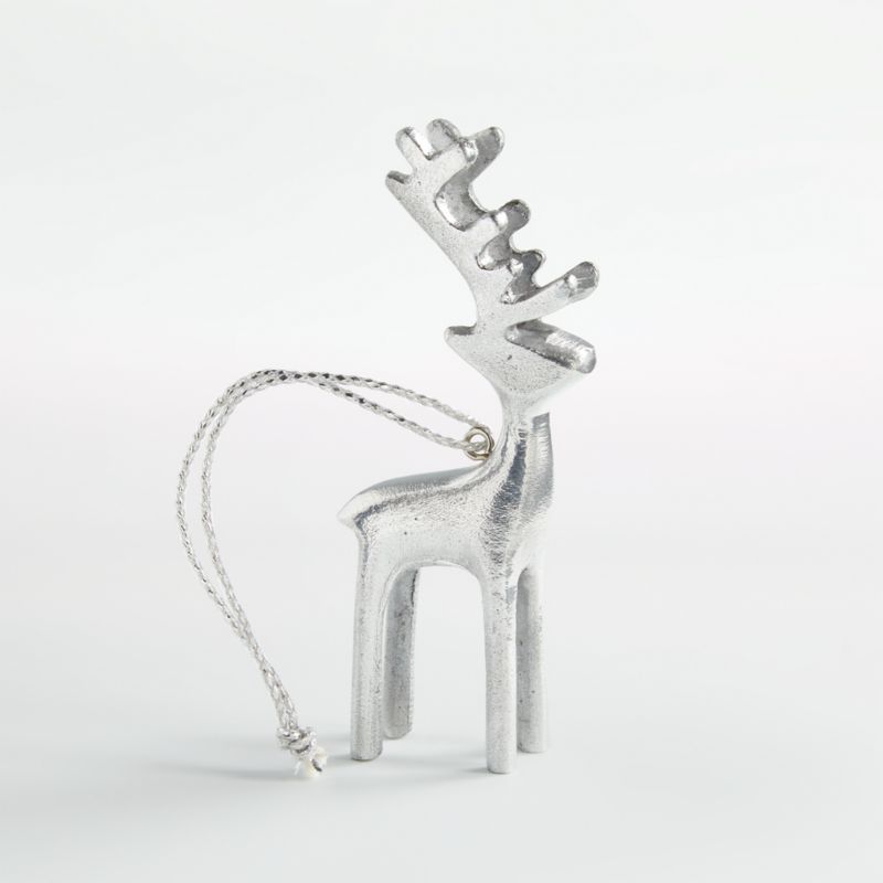 Silver Reindeer Christmas Tree Ornament, Set of 4 - image 0 of 6