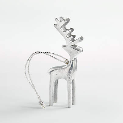 Silver Reindeer Christmas Tree Ornament