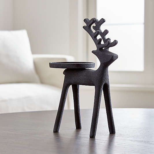 Reindeer Zinc Pillar Candle Holder