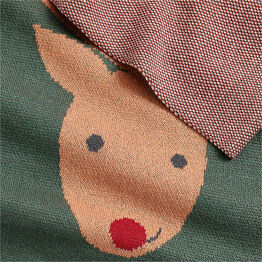 Reindeer Organic Cotton Baby Christmas Stroller Blanket