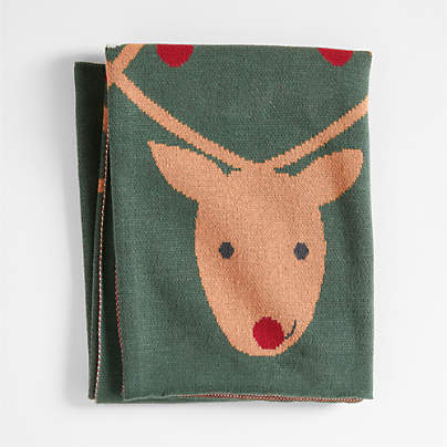 Reindeer Organic Cotton Baby Christmas Stroller Blanket