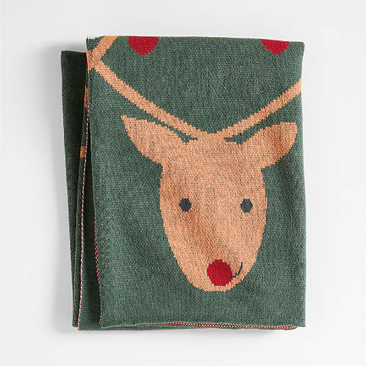 Reindeer Organic Cotton Baby Christmas Stroller Blanket