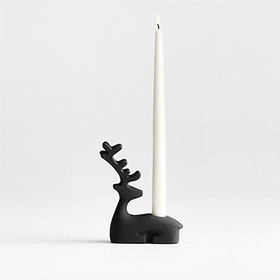 View Zinc Holiday Reindeer Taper Candle Holder details