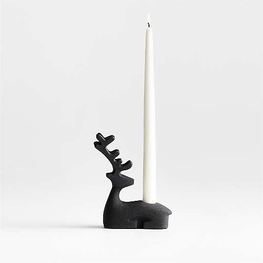 Zinc Holiday Reindeer Taper Candle Holder