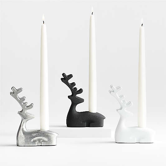 Holiday Reindeer Taper Candle Holders