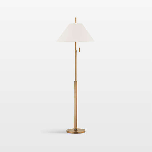 Reine Brass Floor Lamp with White Shade