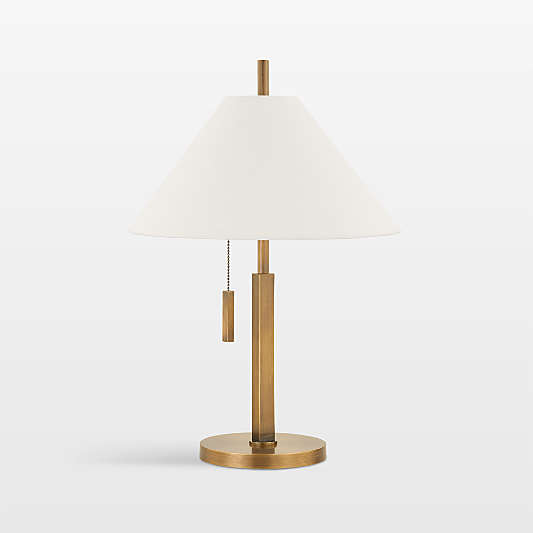 Reine Brass Table Lamp with White Shade