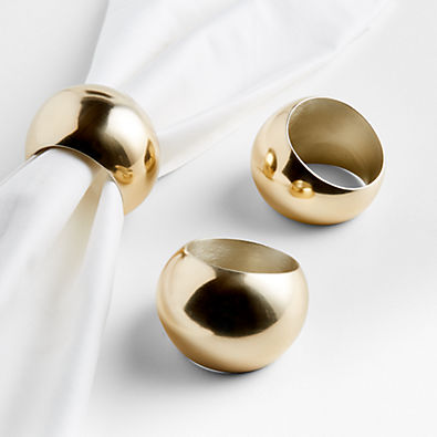 View Reine Champagne Gold Napkin Ring by Leanne Ford details