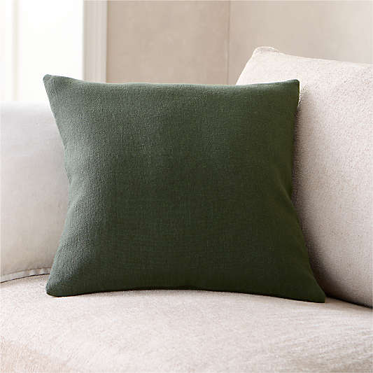 Relaxed Linen 20"x20" Ficus Green Layering Throw Pillow Cover