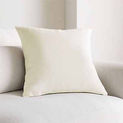 View Relaxed Linen Layering 20"x20" Arctic Ivory Throw Pillow with Down-Alternative Insert details