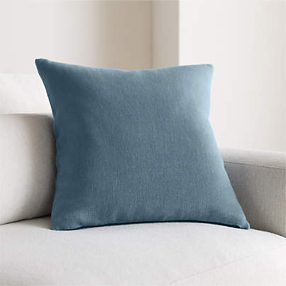 Relaxed Linen Layering 20"x20" Blue Throw Pillow Cover