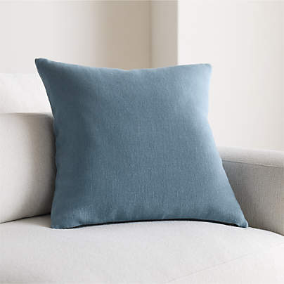 Relaxed Linen Layering 20"x20" Blue Throw Pillow Cover