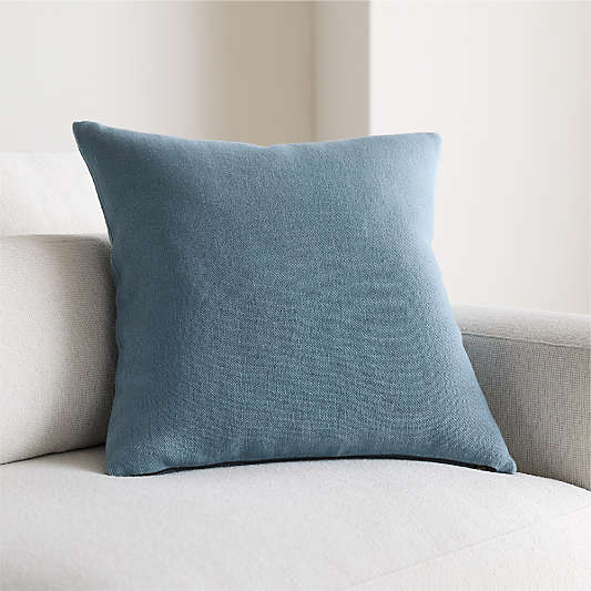 Relaxed Linen Layering 20"x20" Blue Throw Pillow Cover