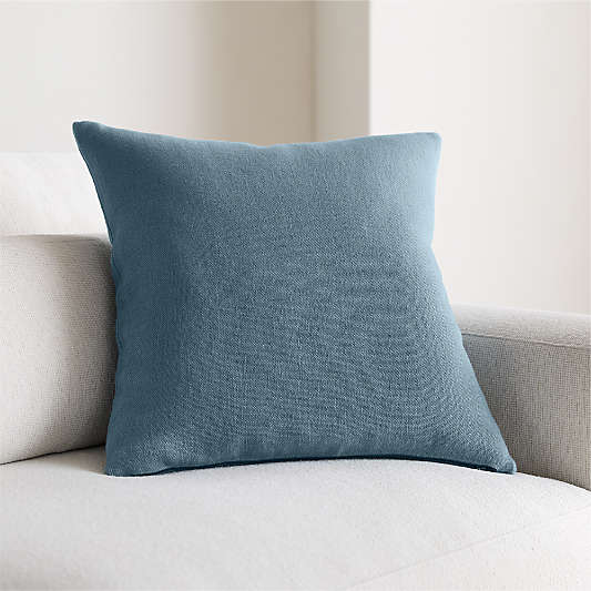 Relaxed Linen Layering 20"x20" Blue Throw Pillow Cover
