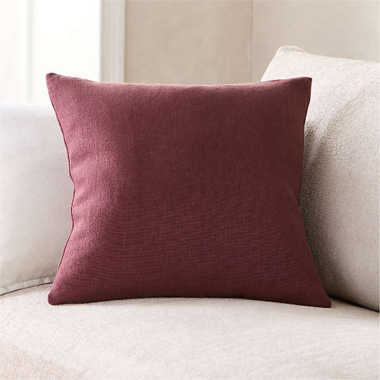 Relaxed Linen Layering 20"x20" Chestnut Red Throw Pillow with Down-Alternative Insert