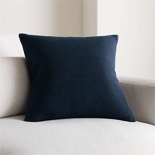 Relaxed Linen 20"x20" Deep Indigo Layering Throw Pillow with Down-Alternative Insert