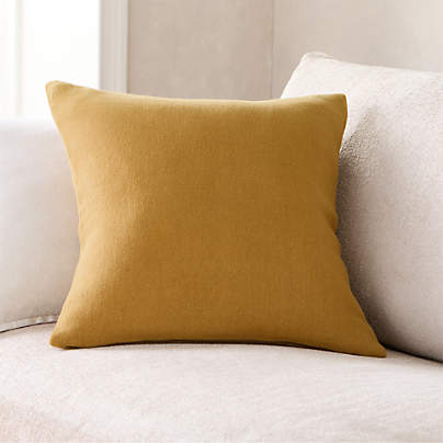 Relaxed Linen 20"x20" Moroccan Ocher Layering Throw Pillow with Feather Insert