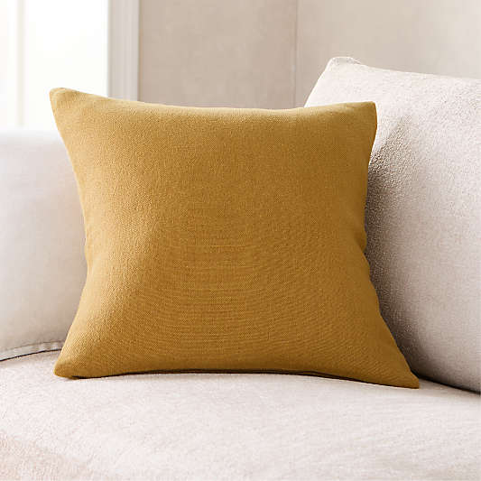 Relaxed Linen 20"x20" Moroccan Ocher Layering Throw Pillow Cover