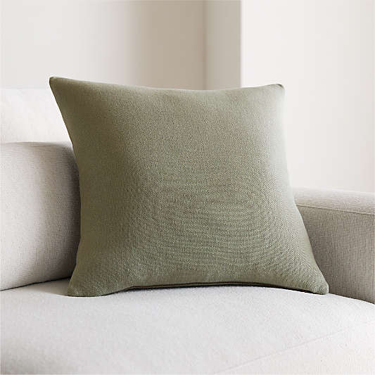 Relaxed Linen Layering 20"x20" Shadow Sage Green Throw Pillow Cover