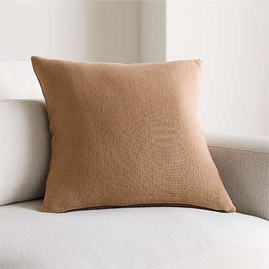 Relaxed Linen 20"x20" Sierra Tan Layering Throw Pillow Cover